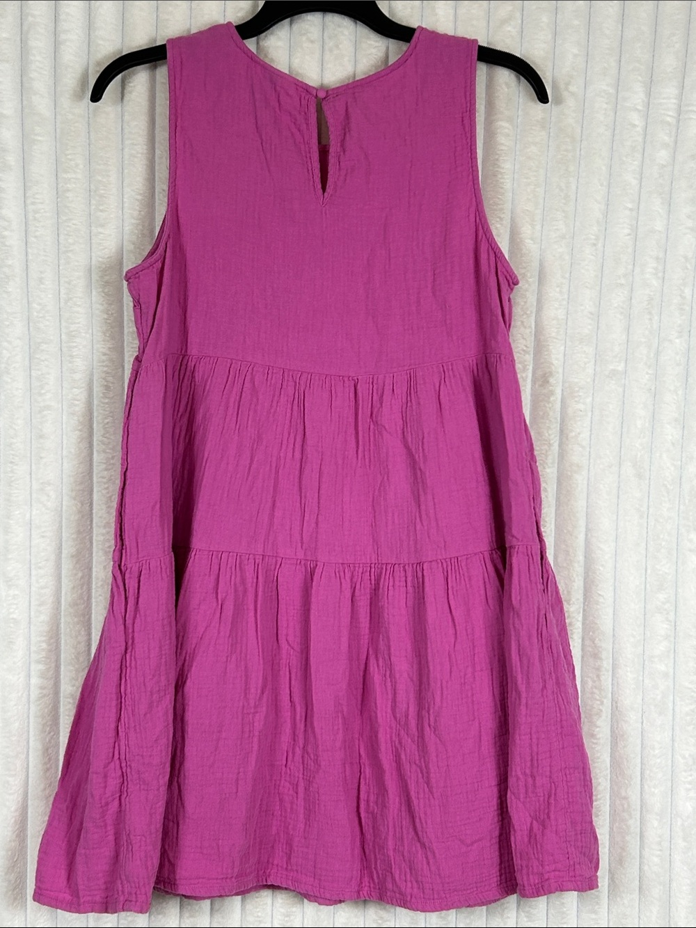 Universal Thread pink tiered sleeveless gauze short dress L - Picture 4 of 8